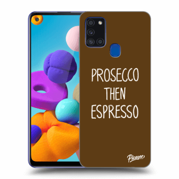 Picasee husă neagră din silicon pentru Samsung Galaxy A21s - Prosecco then espresso