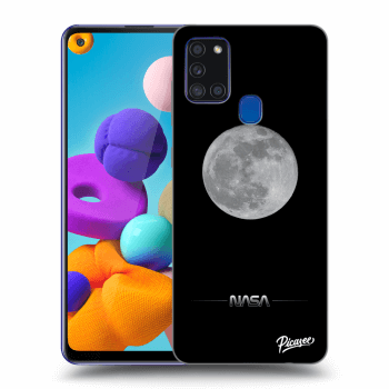Picasee husă neagră din silicon pentru Samsung Galaxy A21s - Moon Minimal