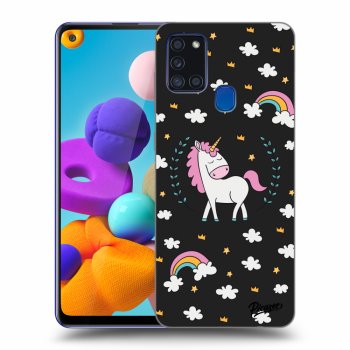 Picasee husă neagră din silicon pentru Samsung Galaxy A21s - Unicorn star heaven