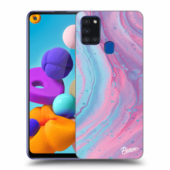 Husă pentru Samsung Galaxy A21s - Pink liquid