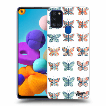 Picasee husă transparentă din silicon pentru Samsung Galaxy A21s - Butterflies