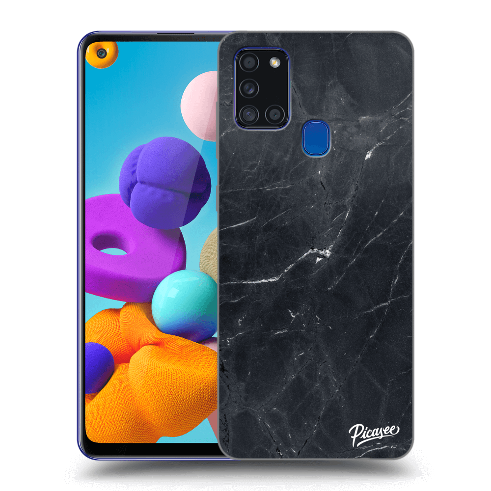 Picasee husă transparentă din silicon pentru Samsung Galaxy A21s - Black marble