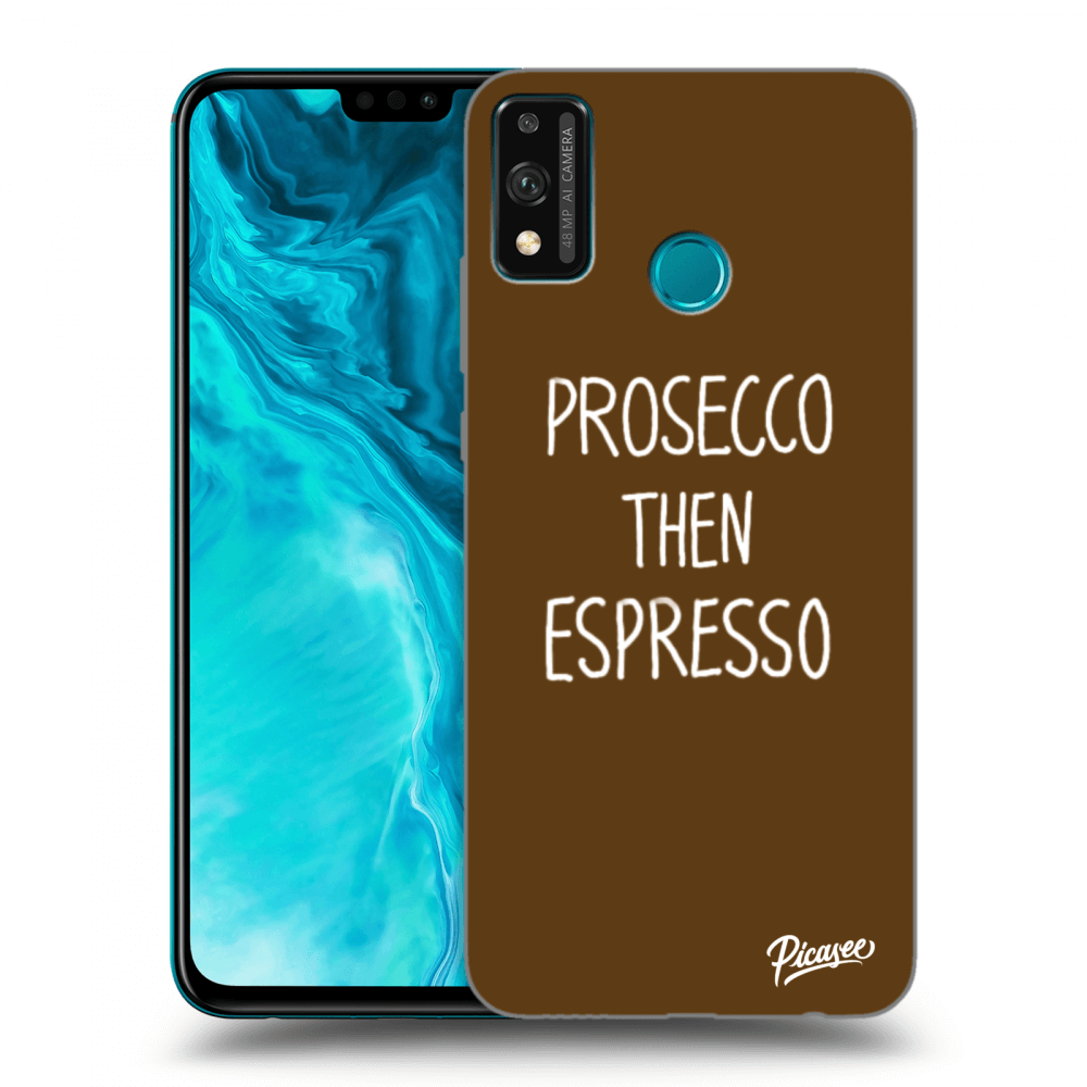 Picasee husă neagră din silicon pentru Honor 9X Lite - Prosecco then espresso