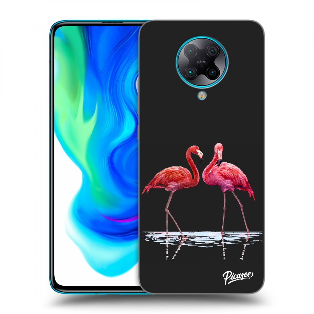Picasee husă neagră din silicon pentru Xiaomi Poco F2 Pro - Flamingos couple