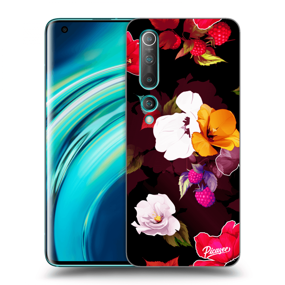 Picasee husă transparentă din silicon pentru Xiaomi Mi 10 - Flowers and Berries