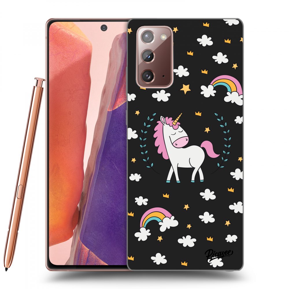Picasee husă neagră din silicon pentru Samsung Galaxy Note 20 - Unicorn star heaven