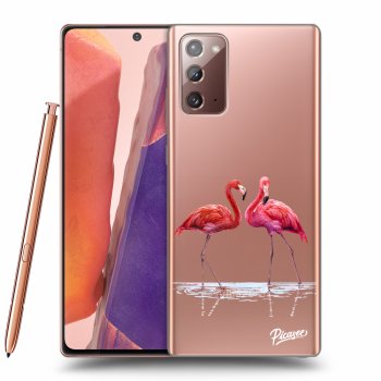 Picasee husă transparentă din silicon pentru Samsung Galaxy Note 20 - Flamingos couple