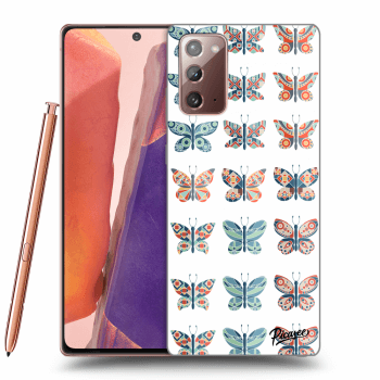 Picasee husă neagră din silicon pentru Samsung Galaxy Note 20 - Butterflies