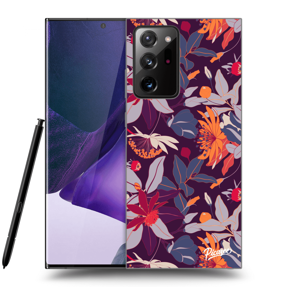 Picasee husă neagră din silicon pentru Samsung Galaxy Note 20 Ultra - Purple Leaf
