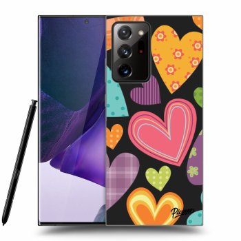 Picasee husă neagră din silicon pentru Samsung Galaxy Note 20 Ultra - Colored heart