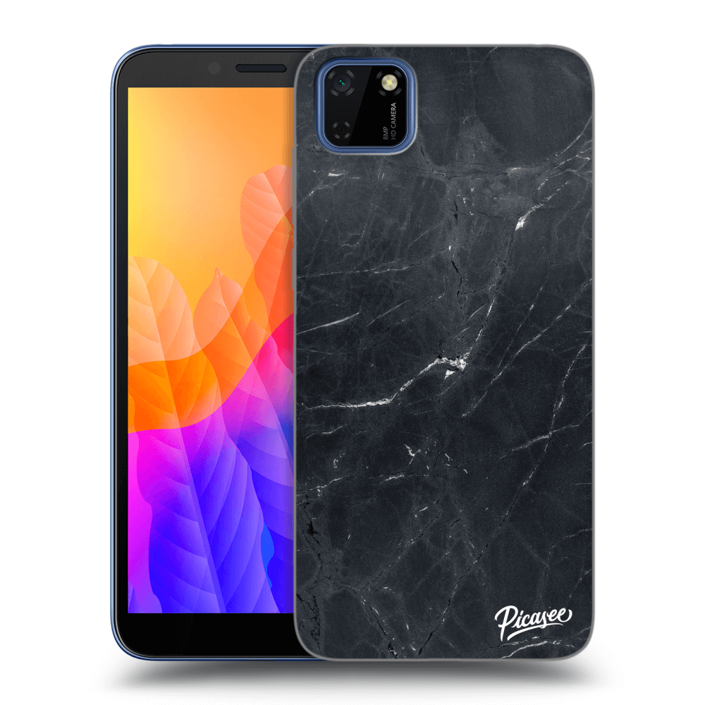 Picasee husă transparentă din silicon pentru Huawei Y5P - Black marble