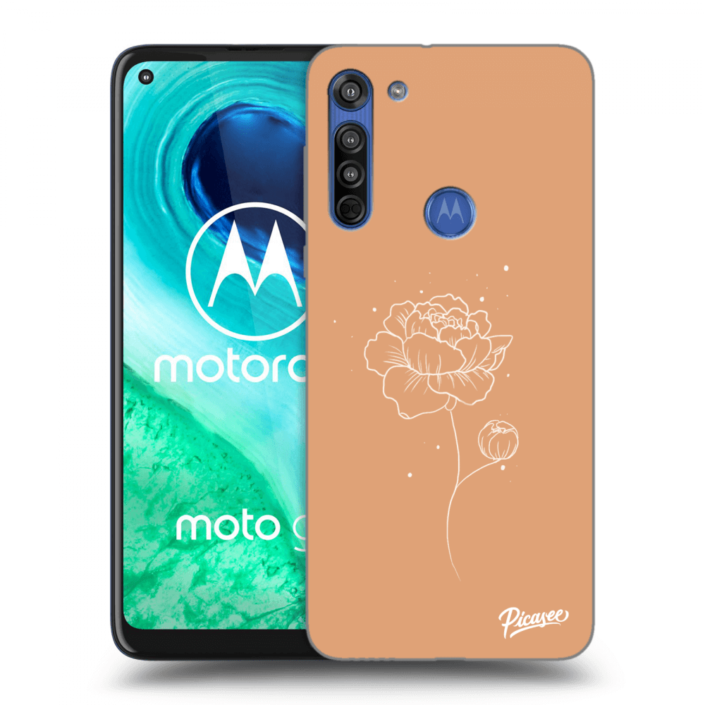 Picasee husă transparentă din silicon pentru Motorola Moto G8 - Peonies