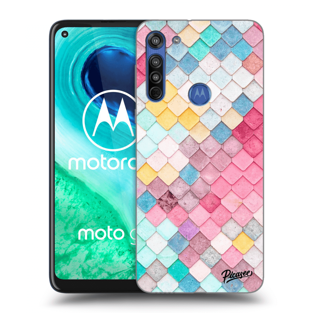 Picasee husă transparentă din silicon pentru Motorola Moto G8 - Colorful roof