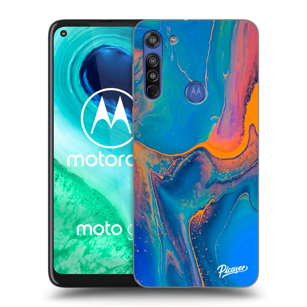 Picasee husă transparentă din silicon pentru Motorola Moto G8 - Rainbow