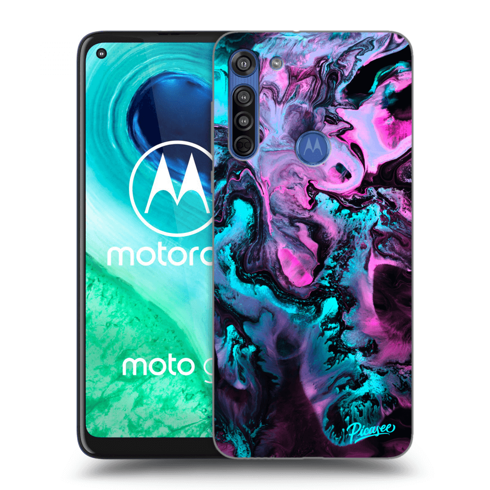 Picasee husă neagră din silicon pentru Motorola Moto G8 - Lean