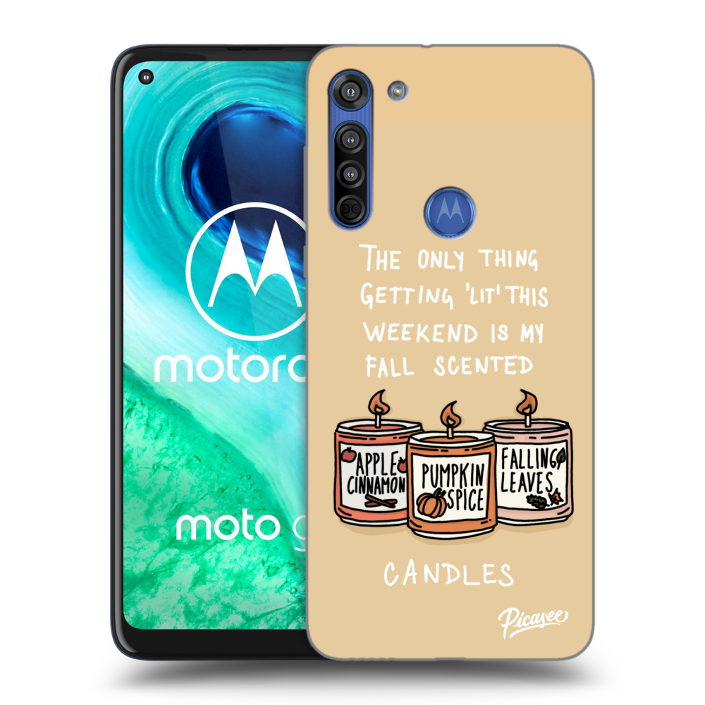 Picasee husă transparentă din silicon pentru Motorola Moto G8 - Candles