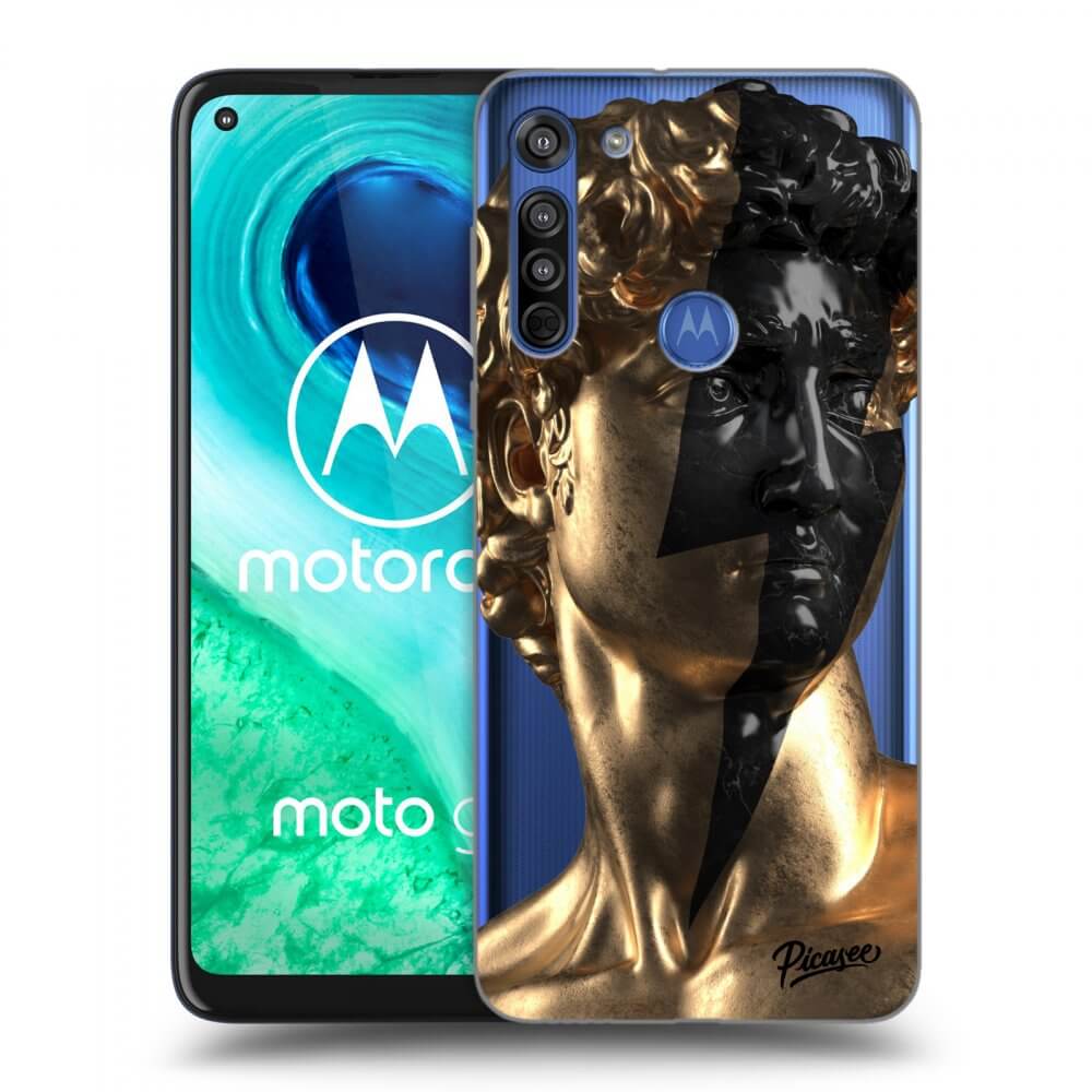 Picasee husă transparentă din silicon pentru Motorola Moto G8 - Wildfire - Gold