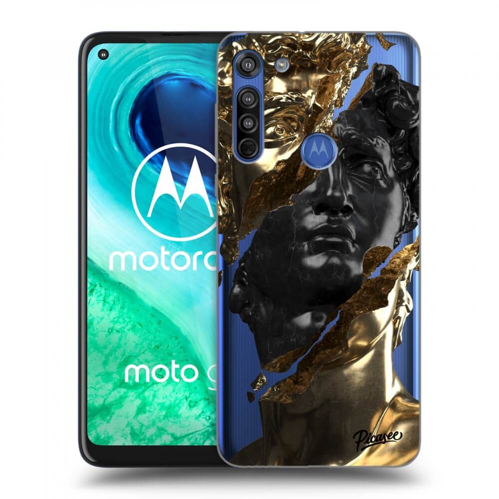Picasee husă transparentă din silicon pentru Motorola Moto G8 - Gold - Black