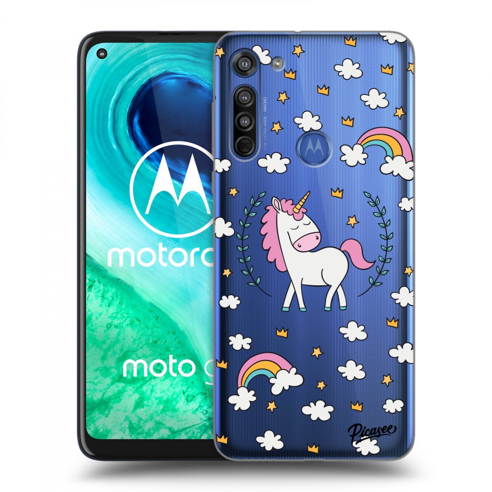 Picasee husă transparentă din silicon pentru Motorola Moto G8 - Unicorn star heaven