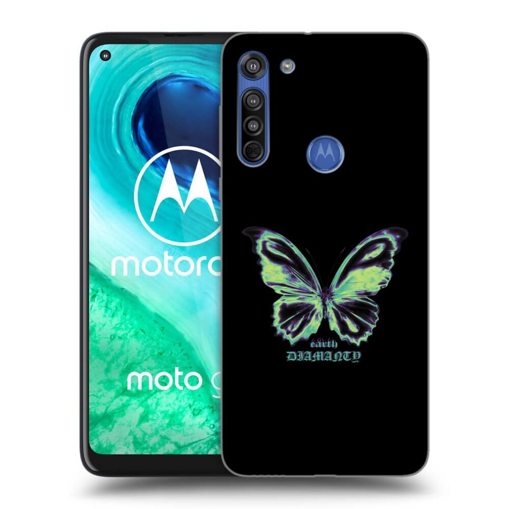 Picasee husă transparentă din silicon pentru Motorola Moto G8 - Diamanty Blue