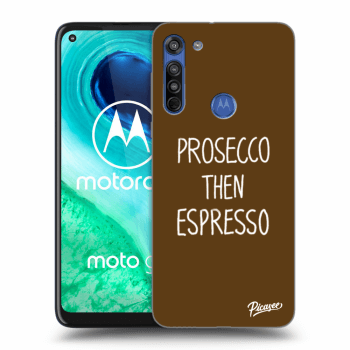 Picasee husă neagră din silicon pentru Motorola Moto G8 - Prosecco then espresso