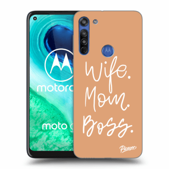 Picasee husă neagră din silicon pentru Motorola Moto G8 - Boss Mama