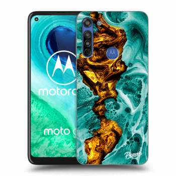 Picasee husă transparentă din silicon pentru Motorola Moto G8 - Goldsky