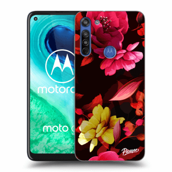 Picasee husă transparentă din silicon pentru Motorola Moto G8 - Dark Peonny