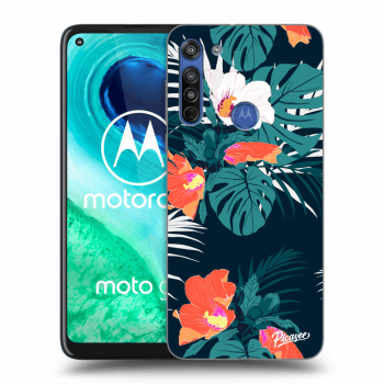 Picasee husă transparentă din silicon pentru Motorola Moto G8 - Monstera Color