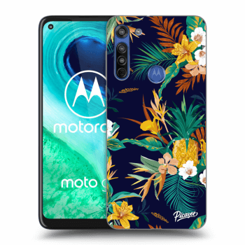 Picasee husă transparentă din silicon pentru Motorola Moto G8 - Pineapple Color