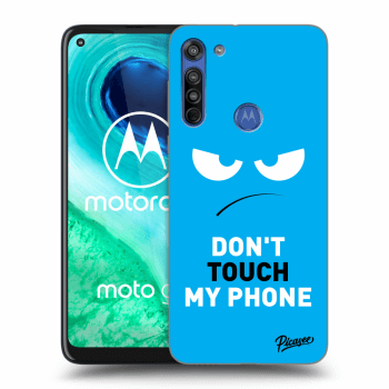 Picasee husă transparentă din silicon pentru Motorola Moto G8 - Angry Eyes - Blue
