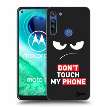 Picasee husă neagră din silicon pentru Motorola Moto G8 - Angry Eyes - Transparent