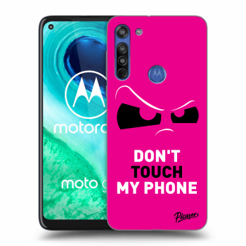 Picasee husă neagră din silicon pentru Motorola Moto G8 - Cloudy Eye - Pink