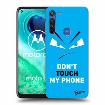 Picasee husă neagră din silicon pentru Motorola Moto G8 - Evil Eye - Blue