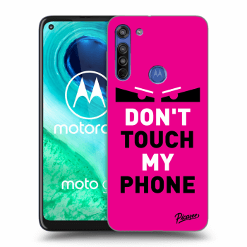 Picasee husă neagră din silicon pentru Motorola Moto G8 - Shadow Eye - Pink