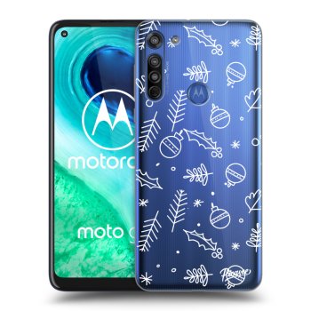Picasee husă transparentă din silicon pentru Motorola Moto G8 - Mistletoe