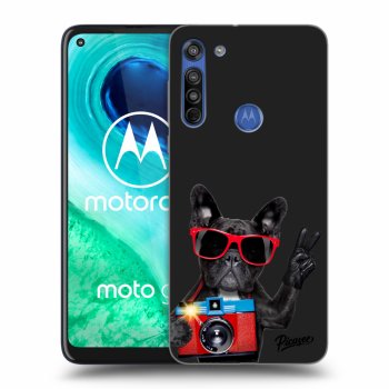 Picasee husă neagră din silicon pentru Motorola Moto G8 - French Bulldog