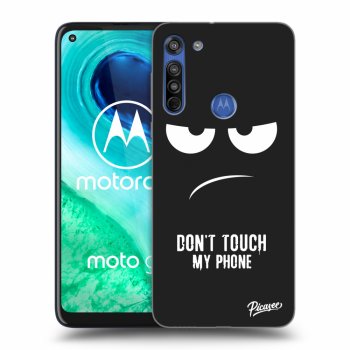 Picasee husă neagră din silicon pentru Motorola Moto G8 - Don't Touch My Phone