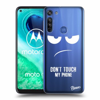 Picasee husă transparentă din silicon pentru Motorola Moto G8 - Don't Touch My Phone