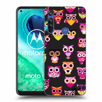 Picasee husă neagră din silicon pentru Motorola Moto G8 - Owls