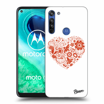 Picasee husă transparentă din silicon pentru Motorola Moto G8 - Big heart