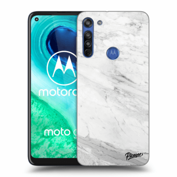 Picasee husă transparentă din silicon pentru Motorola Moto G8 - White marble