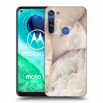 Picasee husă transparentă din silicon pentru Motorola Moto G8 - Cream marble