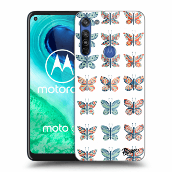 Picasee husă neagră din silicon pentru Motorola Moto G8 - Butterflies