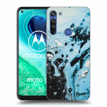 Picasee husă transparentă din silicon pentru Motorola Moto G8 - Organic blue