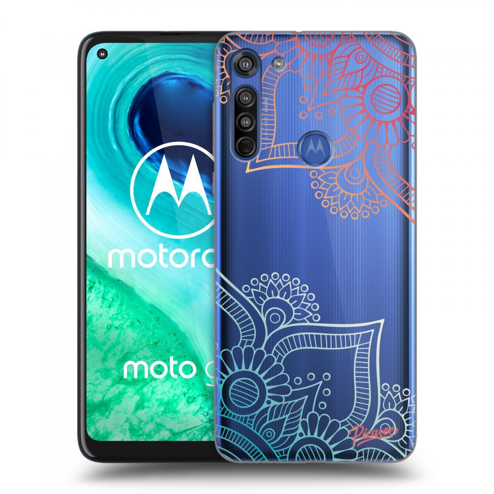 Picasee husă transparentă din silicon pentru Motorola Moto G8 - Flowers pattern