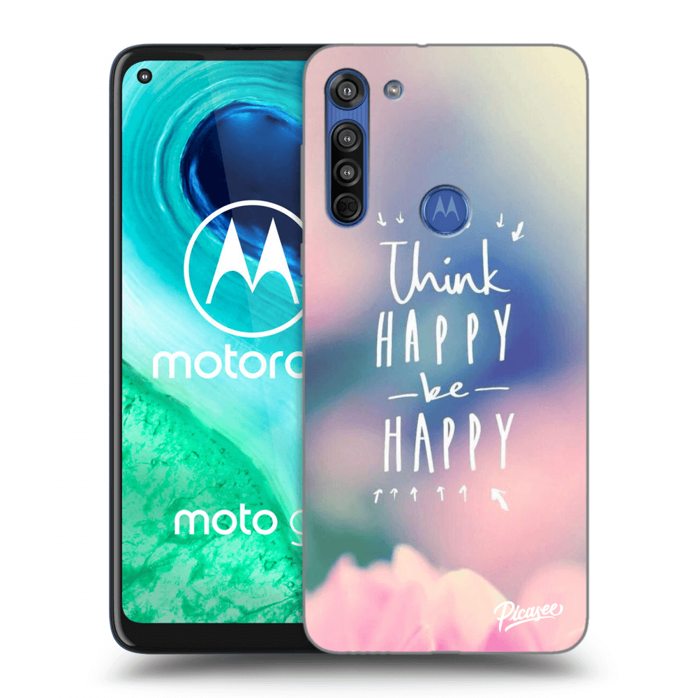 Picasee husă transparentă din silicon pentru Motorola Moto G8 - Think happy be happy
