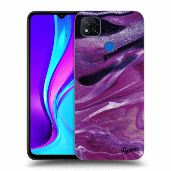 Picasee husă transparentă din silicon pentru Xiaomi Redmi 9C - Purple glitter