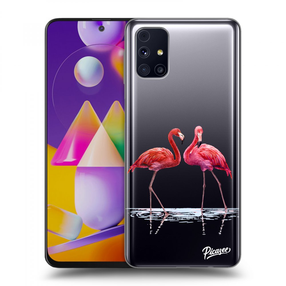 Picasee husă transparentă din silicon pentru Samsung Galaxy M31s - Flamingos couple