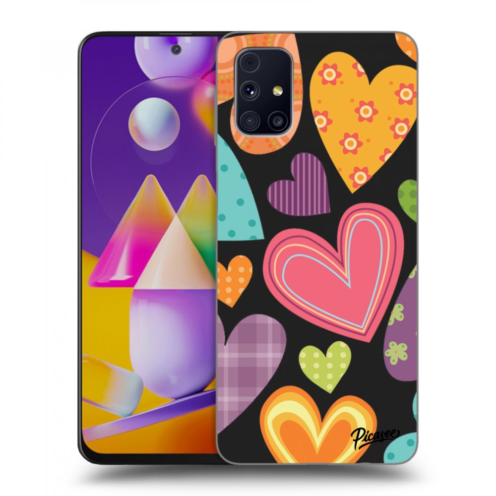 Picasee husă neagră din silicon pentru Samsung Galaxy M31s - Colored heart